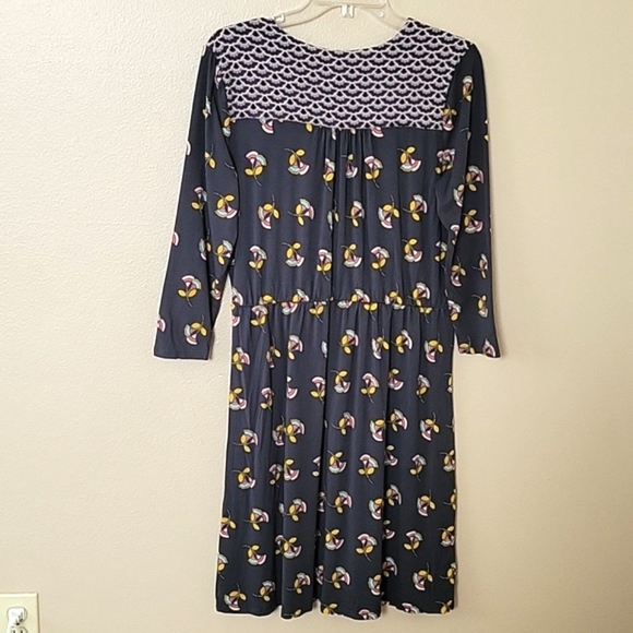 Boden Gray Glenda Jersey Knit Faux Wrap Floral Dress - Size 12 - Picture 5 of 9